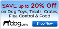 20 percent off at dog.com